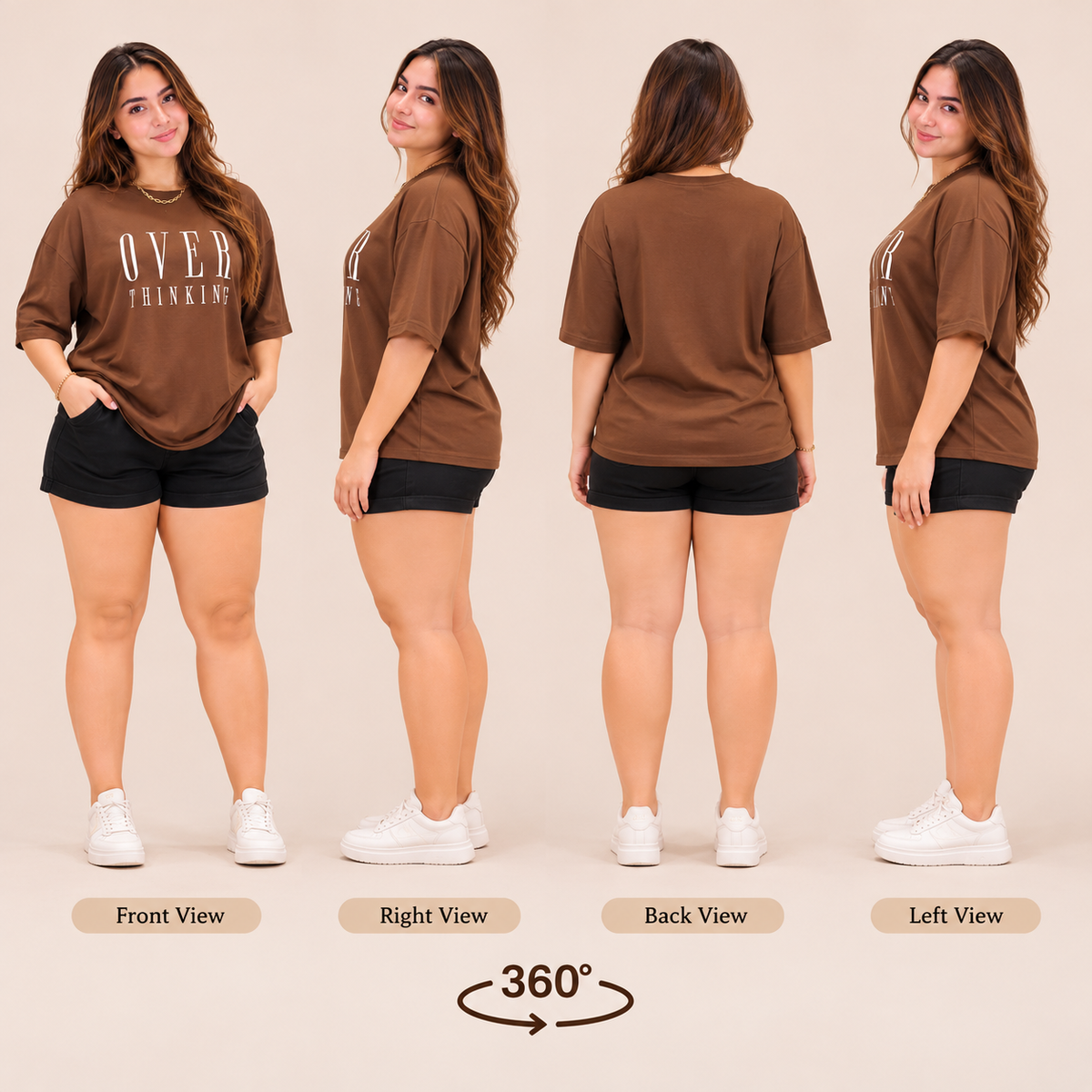 Women's Stylish Printed Oversized Cotton Blend T-Shirt – Casual Half Sleeve Tee