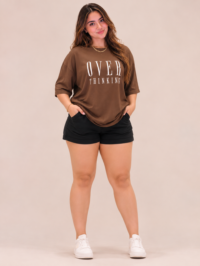 Women's Stylish Printed Oversized Cotton Blend T-Shirt – Casual Half Sleeve Tee