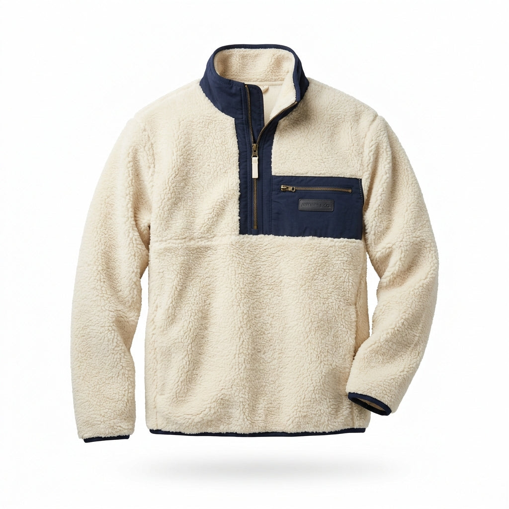Cream Sherpa Half-Zip